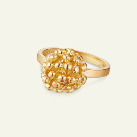 Flora Danica Dildblomst ring, Forgyldt sølv
