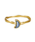 Fineste Doris ring, med en smuk halvmåne, designet med en smuk labradorit.