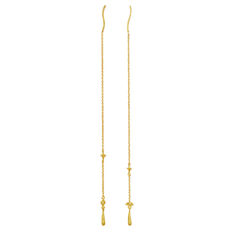 Duet_earrings_gold_a. duet øreringe i forgyldt sølv fra maanesten