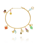 Dulong armbånd, Linea Piccolo Tropical, 18 karat guld, LIN4-A1717. Det er dekoreret med nøje udvalgte ædelsten og perler, som tilsammen skaber et livligt og personligt udtryk. Armbåndet indgår i Dulongs populære Linea Piccolo-serie