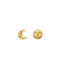Emma_earrings_gold_a. Emma øreringe fra maanesten. i forgyldt sølv. fuldmåne og halvmåne
