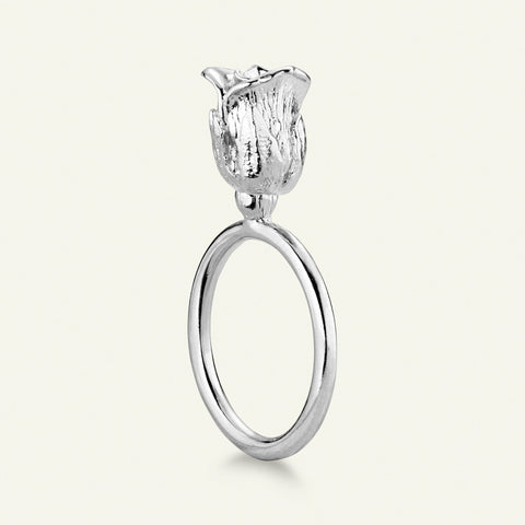 Flora Danica Rose statement ring, sølv