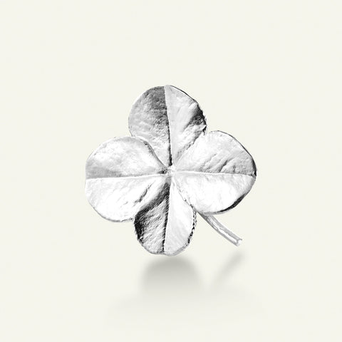 Flora Danica Firkløver broche sølv