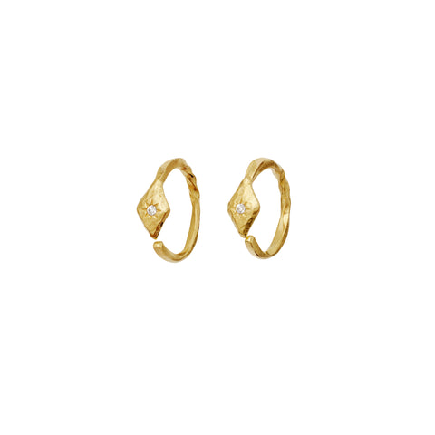 Forte_earrings_gold_a. Forte ørering i forgyldt sølv fra Maanesten. med zirkonia 