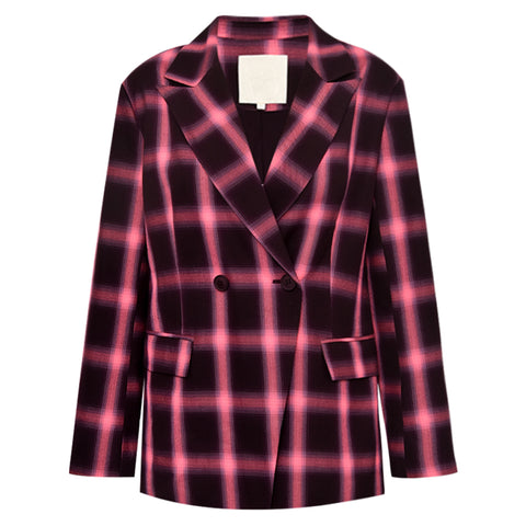 GOSSIA JosueGO Blazer, Bourgogne Pink Checks