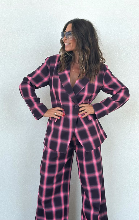 GOSSIA Jo-JoGo Pants, Bourgogne Pink Checks