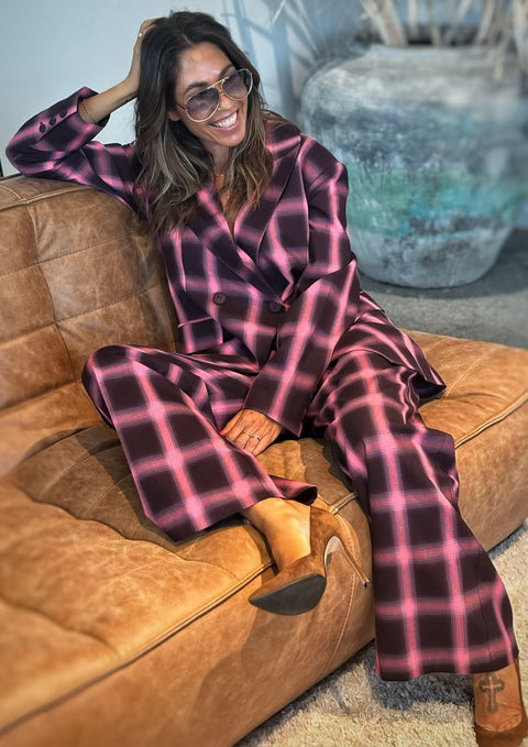 GOSSIA Jo-JoGo Pants, Bourgogne Pink Checks