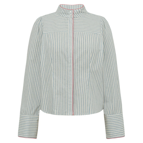 GOSSIA NicoGO Go Shirt - Off-White Blue Striped