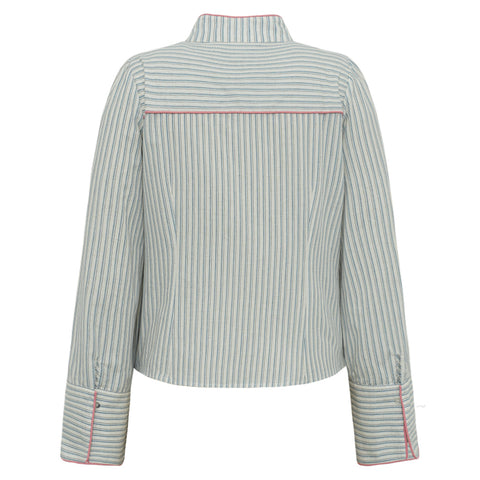 GOSSIA NicoGO Go Shirt - Off-White Blue Striped