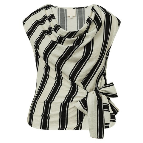 GOSSIA SagaraGO Jo Blouse, Sand Black Stripes