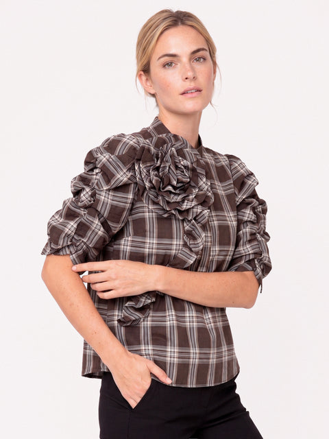 GOSSIA ZabinaGO Blouse, Brown Checks