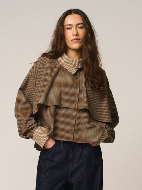 GOSSIA ChalineGO Shirt, Brown checks
