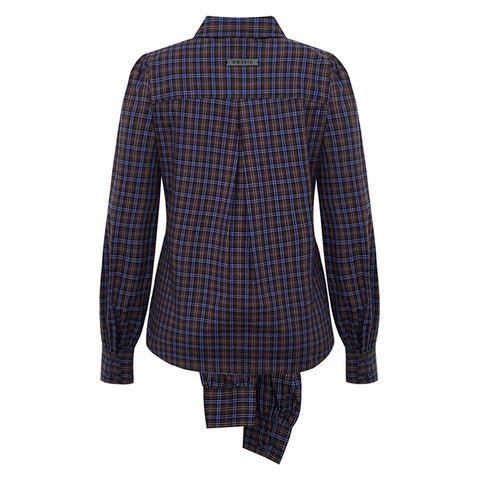 GOSSIA KassiaGO Shirt, Blue/Brown Checks