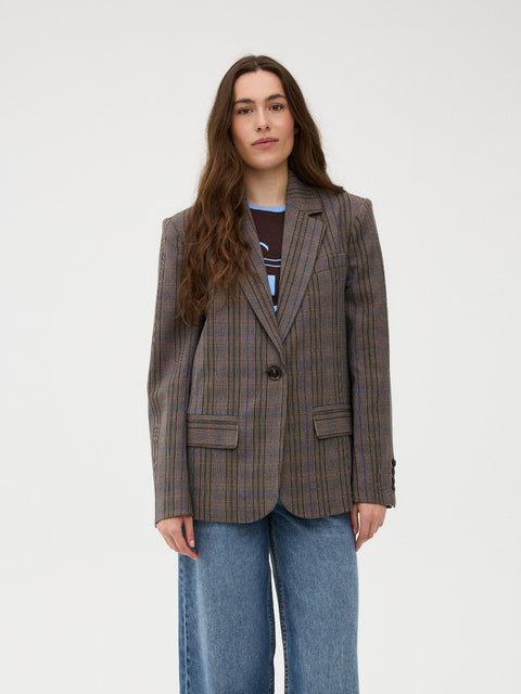 GOSSIA BeatriceGO Blazer, Brown Blue Checks