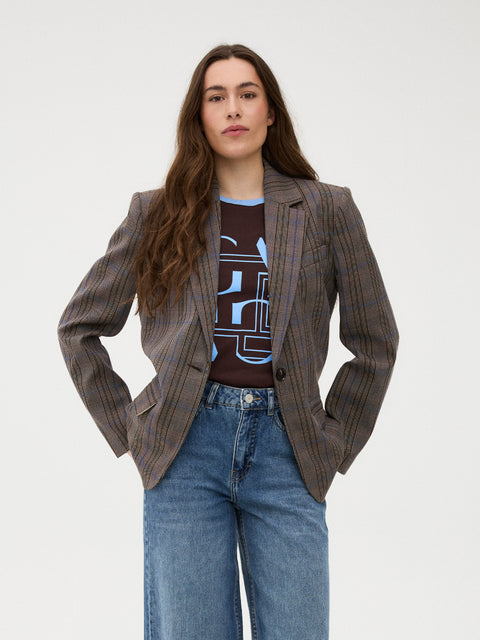 GOSSIA BeatriceGO Blazer, Brown Blue Checks
