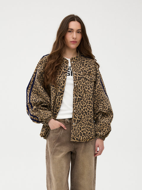 GOSSIA BasmaGO Jull Jacket Shirt, Leopard Print/Cream Stripe