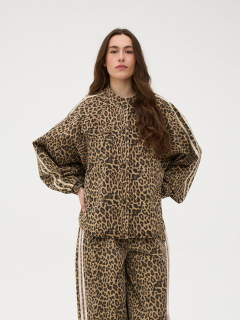 GOSSIA BasmaGO Jull Jacket Shirt, Leopard Print/Cream Stripe