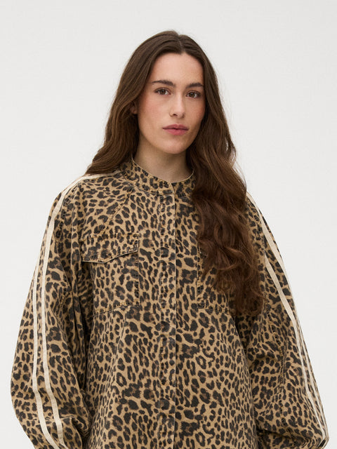 GOSSIA BasmaGO Jull Jacket Shirt, Leopard Print/Cream Stripe