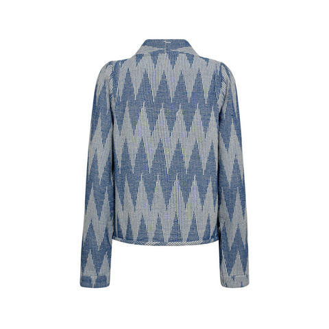 AugusteGO Jacket - Blue Jacquard er en stilfuld og elegant jakke, perfekt til både hverdagsbrug og særlige lejligheder.