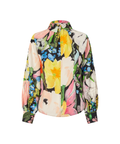 Gathered long sleeve top flowers under the sun heavt dry viscose skjorte bluse fra stine goya