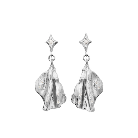 Gerda_earrings_silver_a. Gerda ørering i sølv fra maanesten
