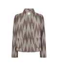 Gossia jakke. AugusteGo jacket. varenr. G2371. brown jacquard. overgangsjakke. Købes hos rokkjærs 