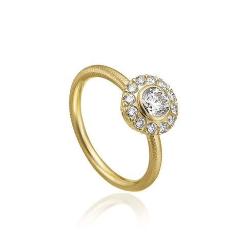 Dulong Harmony ring, stor med 13 brillanter, 18 k guld