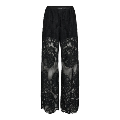 Haute L'amitié Haute Curvey Lace Hem Pant - Sort