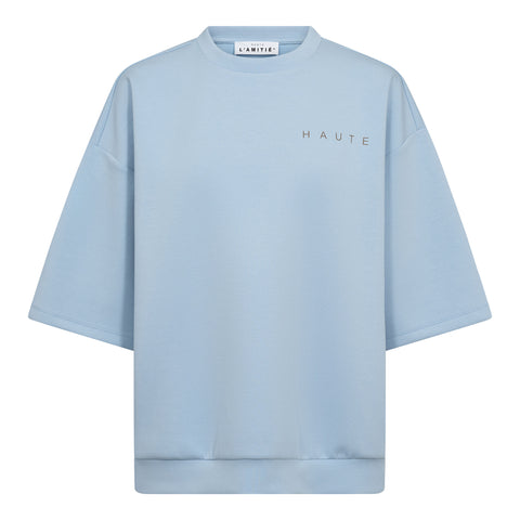 Haute L'amitié Maxi Split SS Logo Sweat - Pale Blue