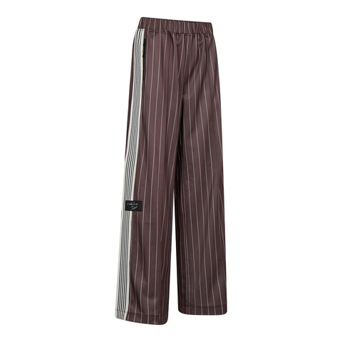 Haute L'amitié Baggy Pin Stripe Track Pants - Mocca