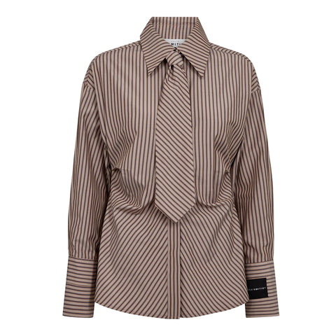 Haute Lamitie Gemma Tie Stripe Shirt, Dessert