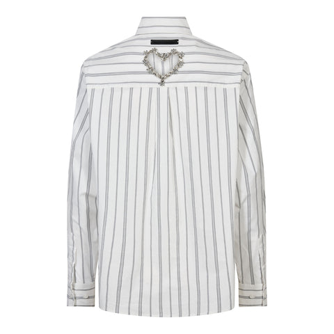 Haute L'amitié Crystal Heart Stripe Shirt