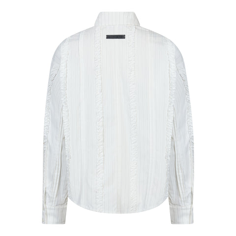 Haute L'amitié Inez Pin Frill Tie Shirt, Off-white