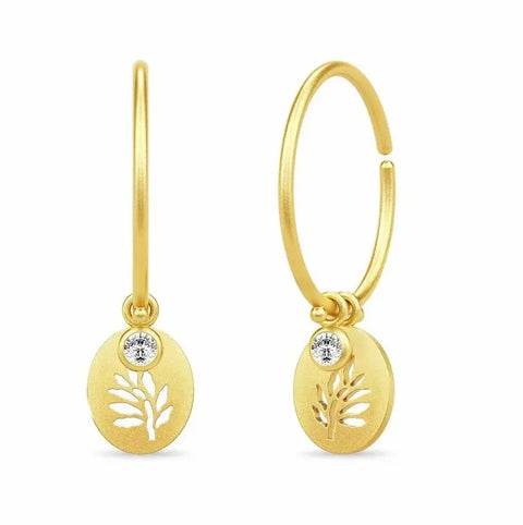 Tree of Life Medium Hoops - forgyldt