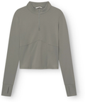 Half zip - true to body i farven smoked olive fra rethinkit. sporty bluse