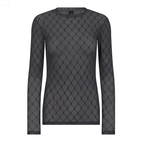 Hype the detail logo bluse i mesh grå. 
