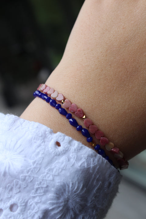 Stine A Pink Heart armbånd, Forgyldt sølv