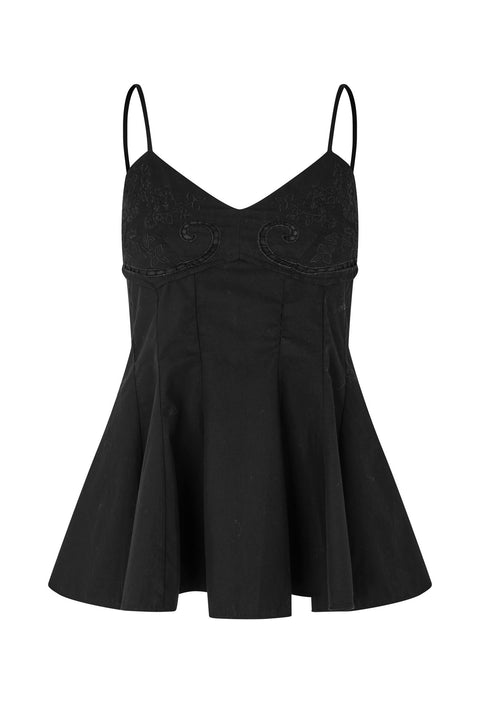 STINE GOYA Broderie Cotton, Embroidered Bustier Top