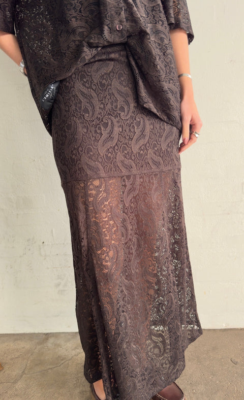 Haute L'amitié Summer Lace Skirt - Mocca