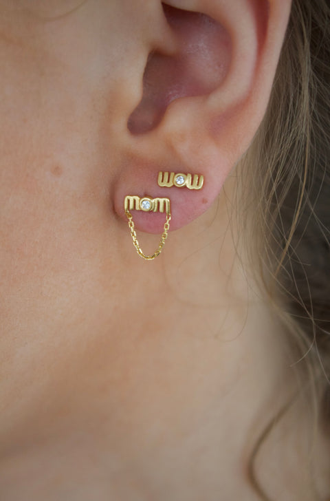 Stine A Wow Mom Mini ørering, Forgyldt sølv
