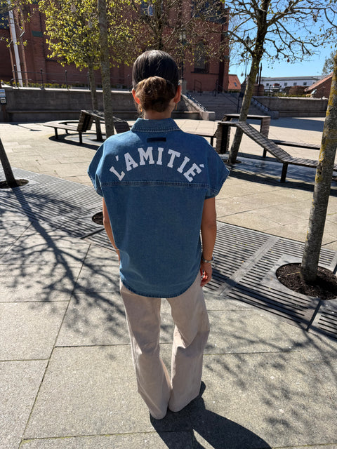 Haute L'amitié Denim NS Logo Shirt, Used Denim