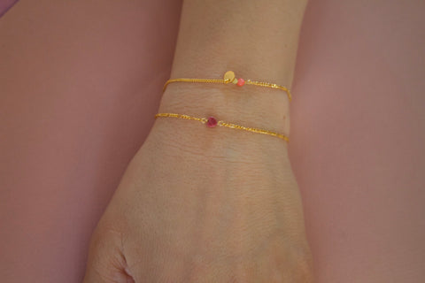 Stine A Harlequin armbånd, Pink Heart