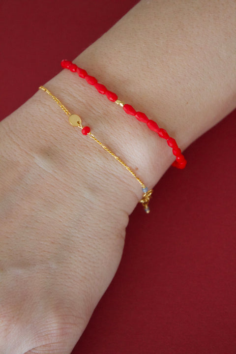 Stine A Harlequin armbånd, Pink Heart