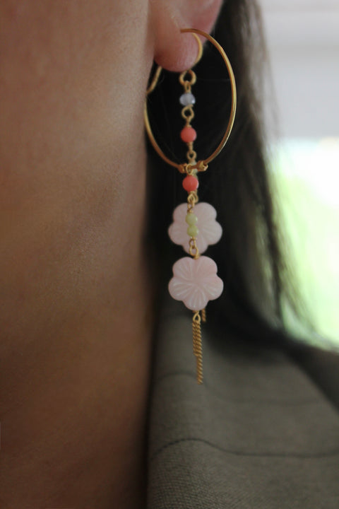 Stine A Cherry Blossom Twist ørering, Forgyldt sølv
