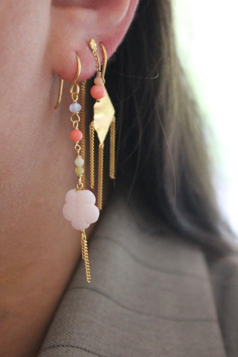 Stine A Cherry Blossom Twist ørering, Forgyldt sølv