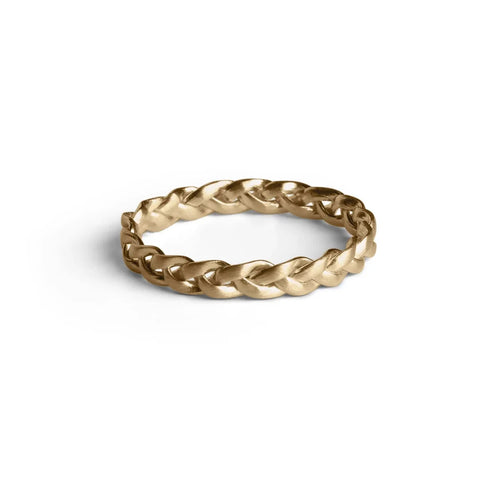 Jane Kønig Small Braided Ring, Forgyldt sølv