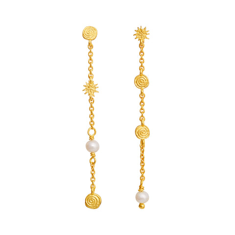 Maanesten Jennie earring – Forgyldt Sølv