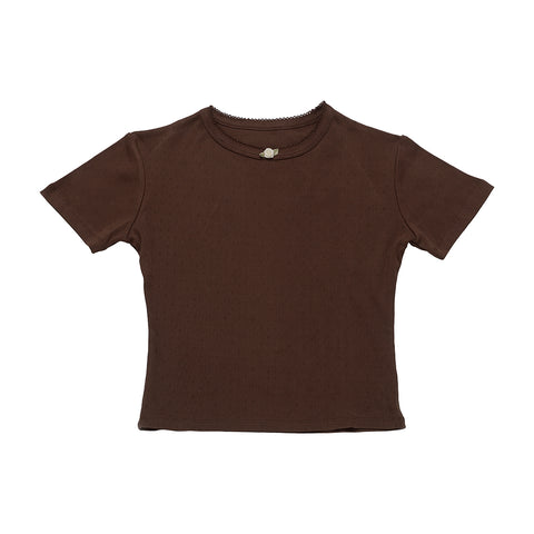 Maanesten Joy Pointelle Top,  Brown