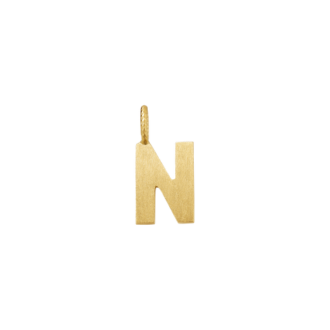 Dulong Letter vedhæng - N, lille guld