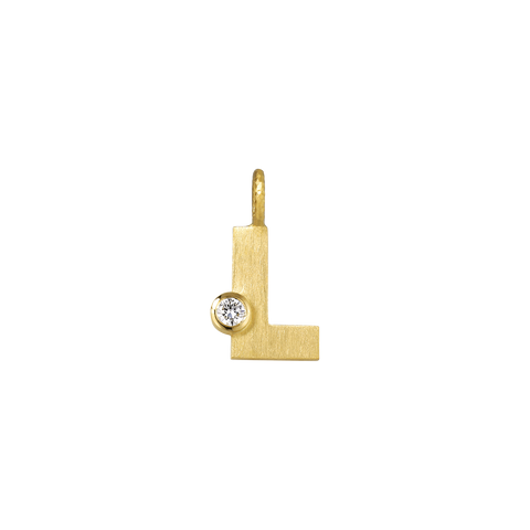 Dulong Letter vedhæng - L, lille guld m. brillant